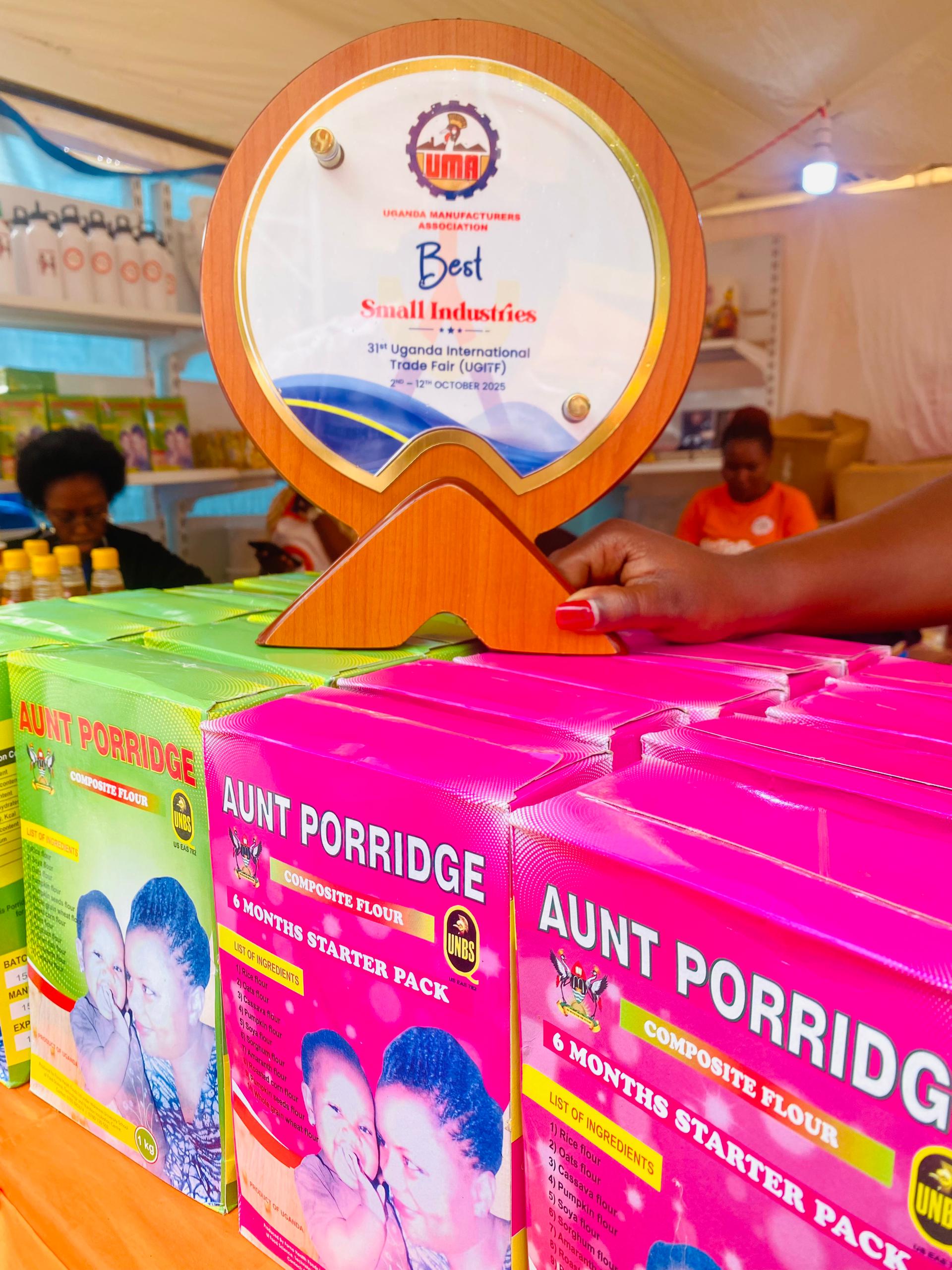 We are thrilled to announce that Aunt Porridge has been recognized as the Best Small-Scale Industry in Uganda by the Uganda Manufacturing Industry in 2025!